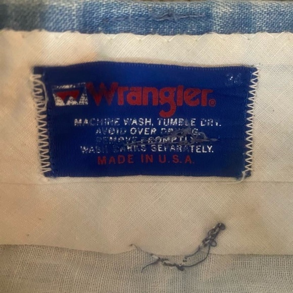 Vintage Wrangler Jeans Mens 32x30 Blue 70s Flare Bell Bottoms Western Pearl Snap - Picture 3 of 8